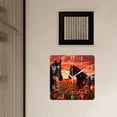 thumbnail image 3 of 12 Inch Wall Clock Battery Operated Square Clock Decorative for Office, Kitchen, Outdoor, Living Room，Four Horse in Poppy Flowers Print, 3 of 4