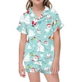 thumbnail image 3 of WEAIXIMIUNG Ensemble de Pyjama de Noël Décontracté pour Enfants, Col Boutonné, Manches Courtes, Shorts, 4-5 Ans, 3 of 5