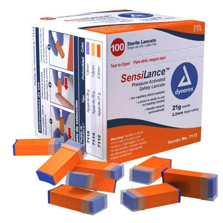Dynarex SensiLance Safety Lancets Press 26 Gauge (100/Pack)