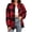 Red, variant on Akmaiox Plaid Flannel Shirts for Women,Dressy Casual Long Sleeve Lapel Button Down Shirts,Fitted Women's Plus Size Business Work Blouses,Blue XXXL