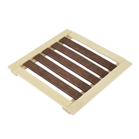 Kitchen Table Dishes Bamboo Insulation Mat Coasters Beige Brown 17 x 17cm