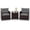 Gray, variant on Hommoo 3 PCS Rattan Patio Furniture Set, Outdoor Brown Wicker Conversation Set with Glass Tabletop & Gray Cushion