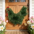 thumbnail image 6 of TechToyHub Easter Chicken Wreath 15.7in,Rooster Shape Wreath with Artificial Pine Needle for Front Door Window Wall Fireplace Outdoor Garden,Reusable Rustic Farmhouse Easter Decoration,Spring Gift, 6 of 8