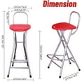 thumbnail image 3 of Folding Stools for Adults Portable, 28 inch Collapsible Stool Heavy Duty, Indoor Tall Bar stools with Handle, Plastic Counter Barstool Chair for Kitchen Outdoor Travel (Red A, H72xW31cm(28x12inch)), 3 of 5