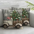 thumbnail image 3 of PHYHOO Christmas Stripes Gray Throw Pillow Covers, Winter Holiday Cushion Case Decoration for Sofa Couch, 3 of 5
