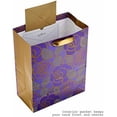 thumbnail image 4 of 13" Large Gift Bag with Tissue Paper (Purple Flowers,Gold Accents) for Birthdays,Mother's Day,Bridal Showers,Weddings,Retirements,Anniversaries,Engagements,Any Occasion,(Pack of 2), 4 of 6