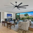 thumbnail image 4 of 84-Inch Super Large Black Ceiling Fan with 8 Aluminum Blades, Remote Control & Reversible Direction - 6-Speed DC Motor, LED Light & Timer for High Ceilings, 4 of 9