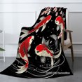 thumbnail image 2 of Joocar Koi Fish Cherry Blossom Flannel Blanket For Winter Gift Home Sofa Bed Decoration 40x50 inch, 2 of 5
