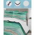 thumbnail image 4 of Green Coastal Summer Quilt Set Twin Size, Soft Microfiber Quilted Bedding Set with 2 Pillow Shams, Summer Beach Nautical Abstract Art Lightweight All Season Bedspread Coverlet for Bedroom 68"x86", 4 of 6