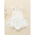 thumbnail image 2 of Honganda Baby Girls Romper, White Sleeveless Backless Playsuit, 2 of 9
