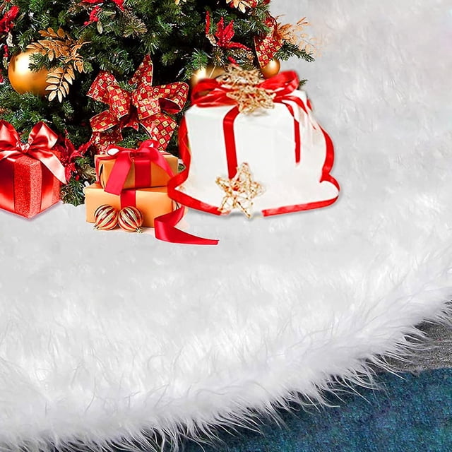 Weihnachtsbaum Decke, Weihnachtsbaumdecke Runde Form Schneeflocke Wei Plsch Christbaumstnder Teppich Fr Weihnachtsfeiertag Dekorationen, Weihnachtsbau