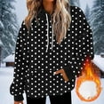 thumbnail image 2 of jtjvou Women Polka Dot Hoodie Oversized Fleece Hooded Sweatshirt Long Sleeve Drop Shoulder Graphic Print Hoodies with Pocket Black M, 2 of 5