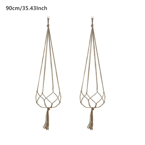 Boho Macrame Plant Hanger Kit,2Pc Plant Hangers,Hanging Planter for Indoor Plants Decorative Macrame Pot Hanger for Home Decor,Handmade Woven Cotton Rope Flower Pot Crochet Plant Holder Stand