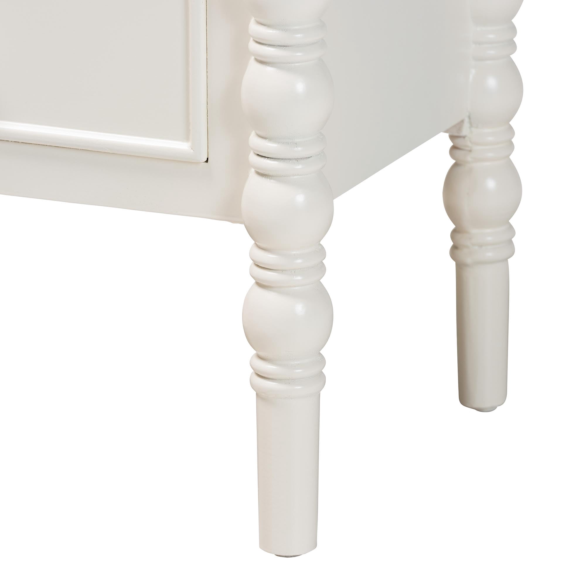 Baxton Studio Malinda Classic End Table, 3-Drawer, White