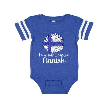 

Inktastic I m So Cute I Must be Finnish Sunflower Finland Flag Gift Baby Boy or Baby Girl Bodysuit
