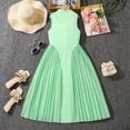 thumbnail image 4 of Gunia Flower Teen Girl Dresses For Wedding Elegant Long With Pleated Skirt Sleeveless Design Summer Occasions Party Wear Formal Green Dress For Girls 7-12 Years, 4 of 9