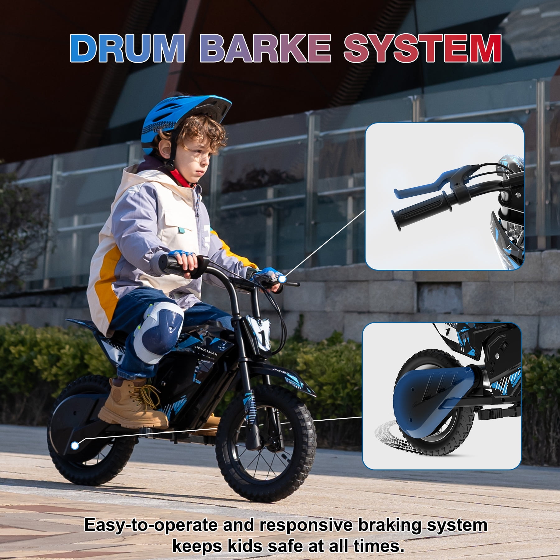 HOVERMAX Electric Dirt Bike, 150W Electric Motorcycle 10MPH Max Speed, Ride On Toys motocross for Kids