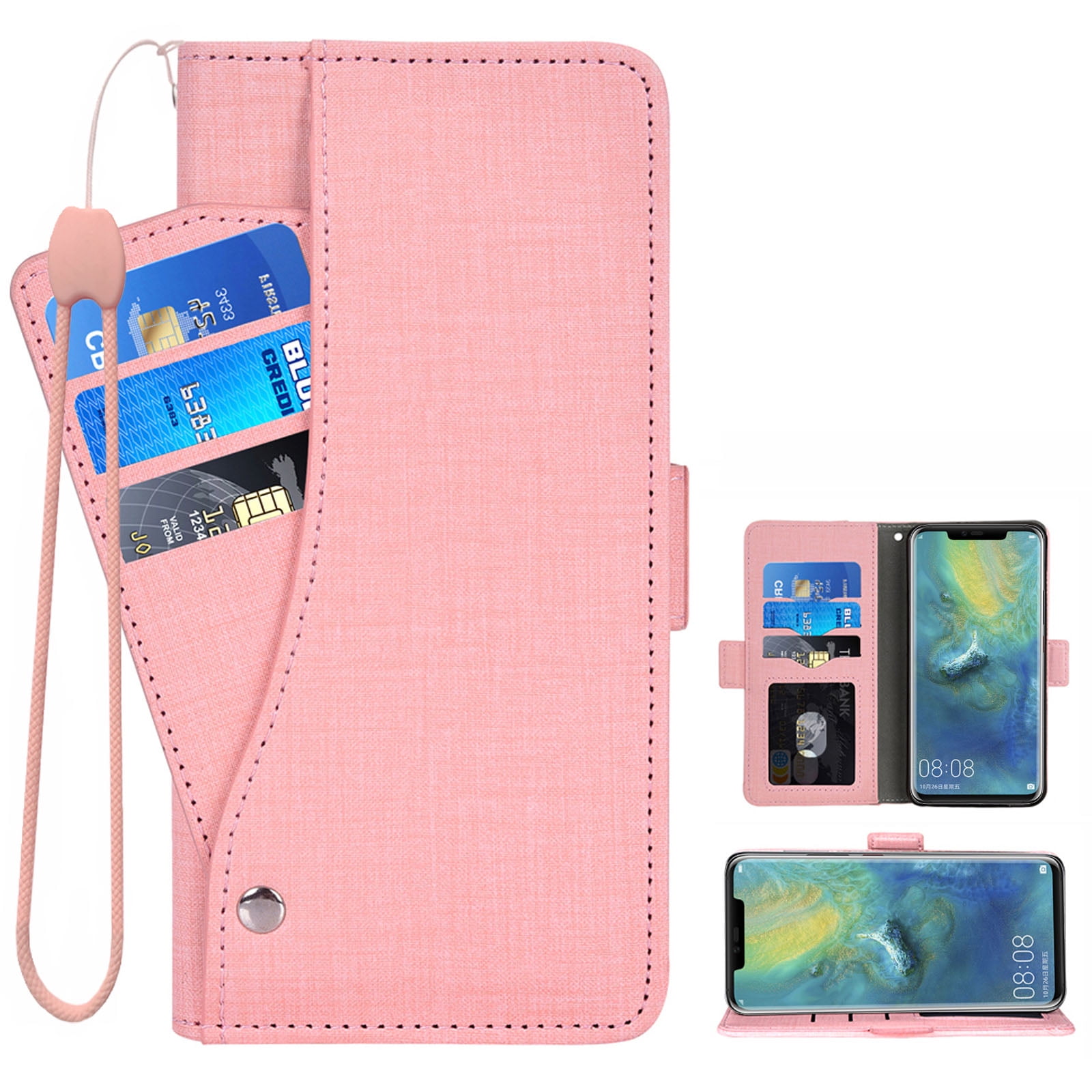 Cover for Huawei P20 PRO Leather Kickstand Wallet case Premium Business Card Holders with Free Waterproof-Bag Elegant Huawei P20 PRO Flip Case 