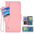 thumbnail image 1 of Huawei P20 Pro Wallet Case Huawei P20 Pro Cover Premium PU Leather Folio Flip Notebook Cover Vogue Business with Credit Slots Wallet Case for Huawei P20 Pro - Pink, 1 of 5
