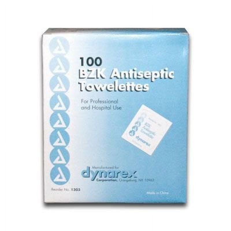 Dynarex BZK Antiseptic Towelettes 100 ea (Pack of 4)
