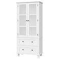 Homfa Decorative Storage Narrow Wood Cupboard with Rattan