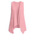 thumbnail image 6 of Nestiefly Sleeveless Vest for Women Summer Lightweight Casual Loose Fit Open Front Irregular Hem Cardigans with Pockets 2026 Pink 2XL, 6 of 7