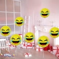 thumbnail image 5 of PMU Emoji LOL Smiley Face Balloon 9 Inch Pre-Inflated with Stick and Fringe Ribbons Funny Balloons Party Birthday Decorations (LOL Tears of Joy), 5 of 6