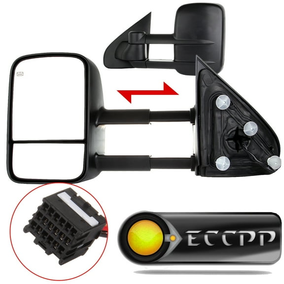ECCPP Towing Mirrors Replacement fit for 2014-2018 for Chevy for GMC for Silverado for Sierra 1500 2015-16 2500 HD 3500 HD Power Heated Mirrors