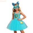 thumbnail image 2 of LYHaoo Kids Girls Halloween Tulle Dresses with Headband and Bag 4PCS Set Performance Party Outfits(8-9 Years), 2 of 7