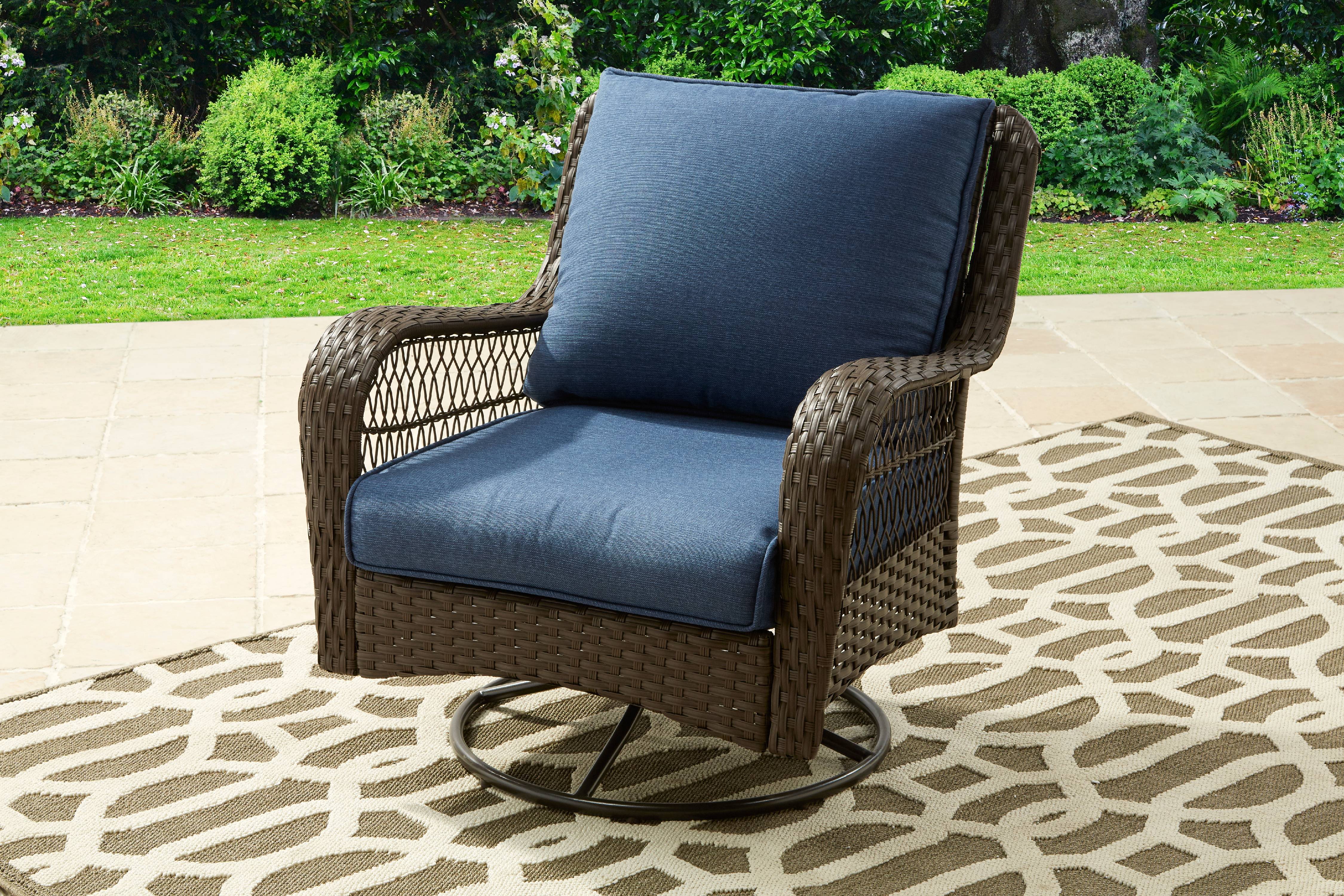 Better Homes & Gardens Colebrook 4-Piece Wicker Patio Furniture Conversation Set, with Swivel Chairs - image 3 of 15