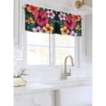 thumbnail image 3 of Valances for Windows Watercolor Flowers Rod Pocket Cafe Window Treatments Valance Curtains for Kitchen Bathroom Laundry Basement Windows 42"x12", 3 of 9