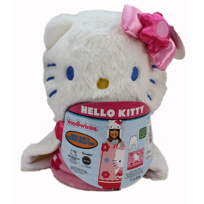 Hello Kitty Fleece Wrap \u0026amp; Hat 