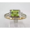 thumbnail image 2 of 2Ct Emerald Cut Simulated Peridot Diamond Halo Women's Classic Engagement Ring 14K Yellow Gold Plated 925 Silver, 2 of 5