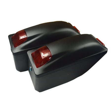 Techtongda Black Motorcycle side boxes Luggage Tail Hard Case Saddle Tank Bag