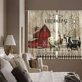 thumbnail image 4 of Farmhouse Farm Kitchen Curtains Rustic Vintage Cute Animal Short Curtains for Windows Country Cow Barn Buffalo Checked Windmill Rod Pocket Small Cafe Window Treatment Drapes 2 Panels (26x36 Inch), 4 of 6
