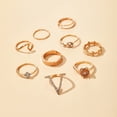 thumbnail image 5 of QJUHUNG 9 Pcs Vintage Knuckle Stackable Rings Set for Women, Bohemian Gold Plated Comfort Fit Joint Finger Rings Gift, 5 of 7
