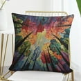 thumbnail image 7 of Pillow Cover Colorful Gradient Forest Decorative Square Pillowcase Cushion Case Nature Colorful Sky Stars Galaxy Throw Pillows 16"x16" for Couch Sofa Bed, 7 of 7