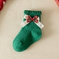thumbnail image 3 of vdgthytj Toddler Baby Girls Christmas Socks Kids Cute Funny Frilly Bows Cotton Ankle Socks Children Xmas Socks, 3 of 4