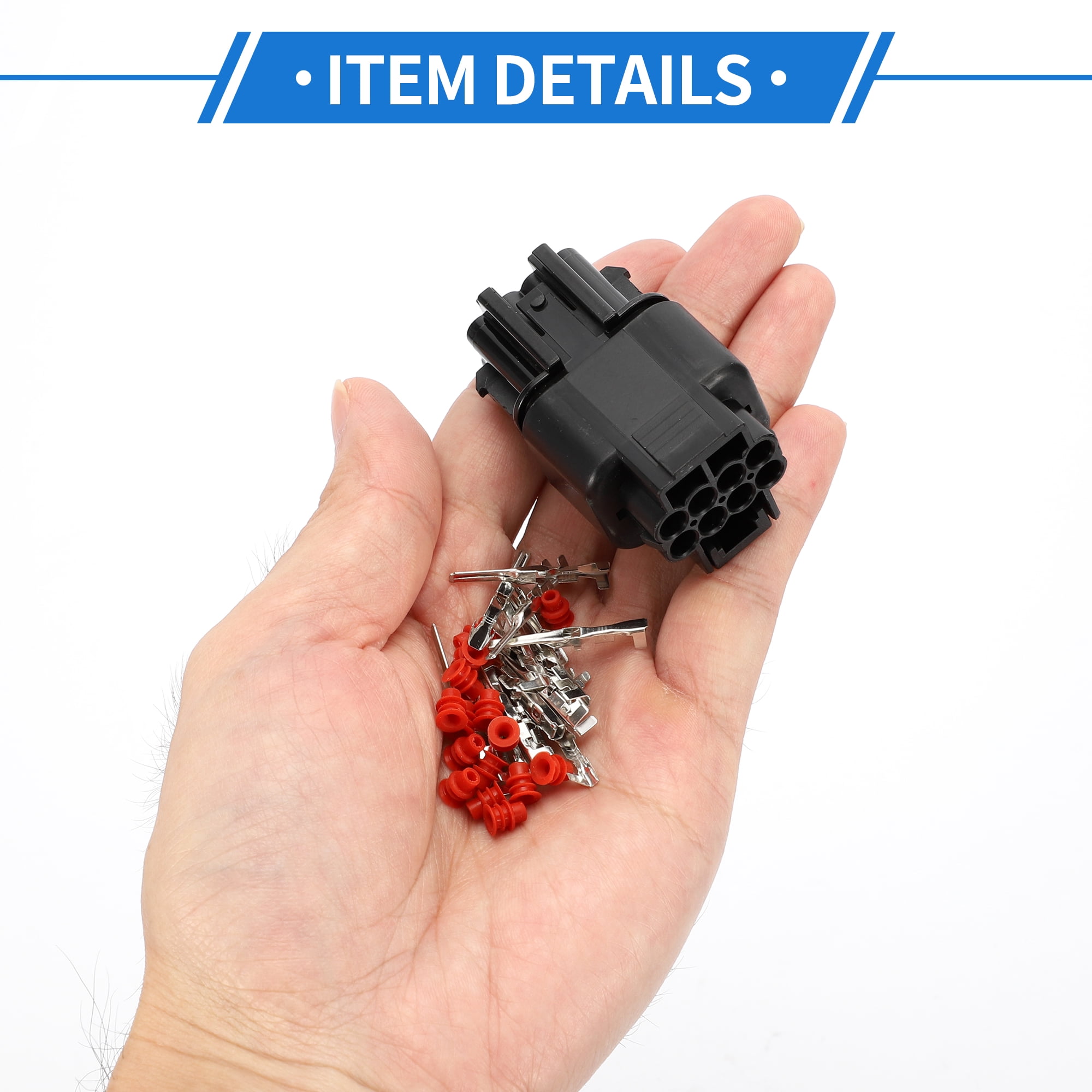 Unique Bargains 8 Pin Front Headlight Connector Plug Kit for Hyundai for Kia Connector