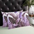 thumbnail image 3 of Waterproof Outdoor Throw Pillows with Inserts 12"x20" Set of 2, Purple Tropical Leaves Soft Decorative Pillowcases for Couch Bedroom, Simple Watercolor Palm Plants Pillow Covers for Sofa Living Room, 3 of 8