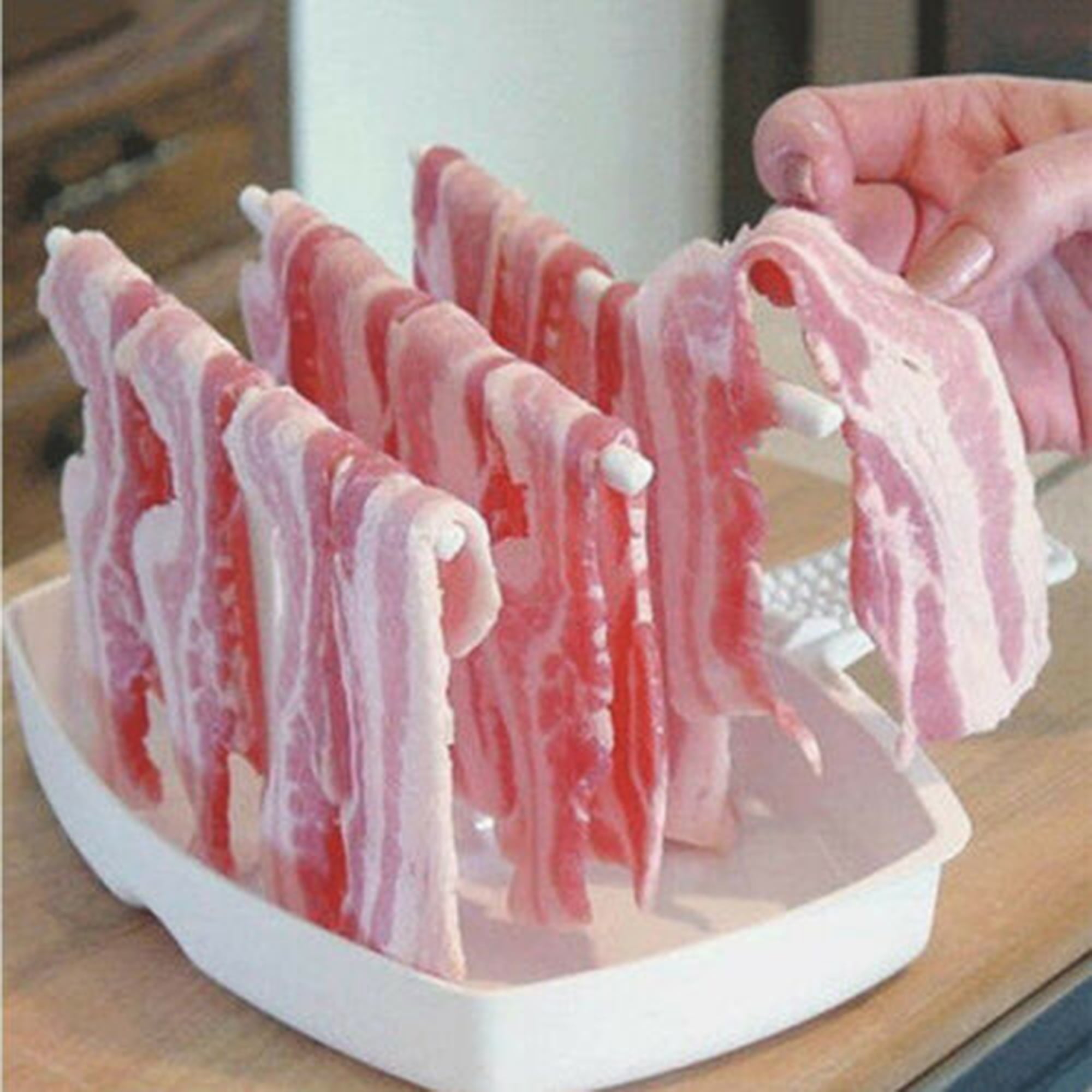 Kitchen Cookware Microwave Hanger Preparation Food Supply Tool Bacon Pan Rack 