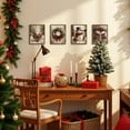 thumbnail image 3 of Hieng Winter Christmas Wall Art Prints Set of 4, Farmhouse Christmas Decor, Rustic Winter Santa Reindeer Forest Village Landscape Posters for Home Bedroom Living Room Decor Unframed, 3 of 6