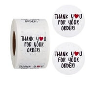 4Rolls Thank You for Your Order Stickers - Heart Thanks for Shopping Small Shop Local Handmade - 2 x 2 Inch 2000 Total Labels