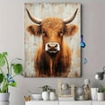 thumbnail image 4 of Qisvanset 12x16 Inch Framed Canvas Wall Art Neutral Highland Cattle Modern Country Farmhouse Home Wall Art, 4 of 8