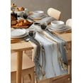 thumbnail image 6 of Marble White Gold Table Runner Cotton Linen 48 Inch Holiday Dresser Scarves, Abstract Modern Geometric Printed Tablerunner for Kitchen Coffee Dining Bedroom Living Room Dinner Scarf Décor 13''x48'', 6 of 9
