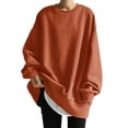 thumbnail image 2 of Red Sweatshirt for Womens Oversized Sweatshirts Long Sleeve Crewneck Loose Fit Casual Solid Pullover Tops Women Fall Clothes, 2 of 6