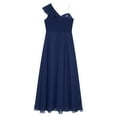 thumbnail image 3 of MSemis Kids Girls One-Shoulder Ruffle Bridesmaid Wedding Party Pageant Dress, 3 of 7