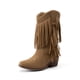 thumbnail image 1 of Botas de Vaquera DREAM PAIRS para Niñas con Flecos y Borlas Talla 3 Marrón, 1 of 6