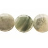 Puffed Green Line Agate Flat Round Beads Semi Precious Gemstones Size: 20x20mm Crystal Energy Stone Healing Power for Jewelry Making