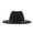 Black, variant on Classic Wide Floppy Panama Hat Belt Buckle Wool Fedora Hat